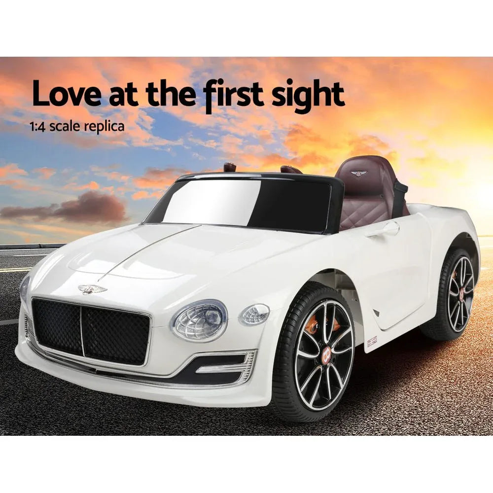 Kids Electric Ride On Car Bentley Licensed EXP12 Toy Cars Remote 12V White - Mekamart Australia