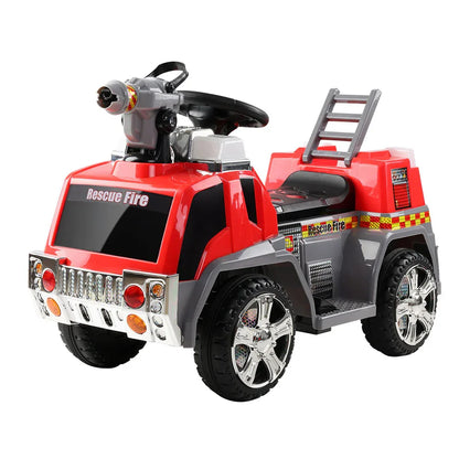 Rigo Kids Electric Ride On Car Fire Engine Fighting Truck Toy Cars 6V Red - Mekamart Australia