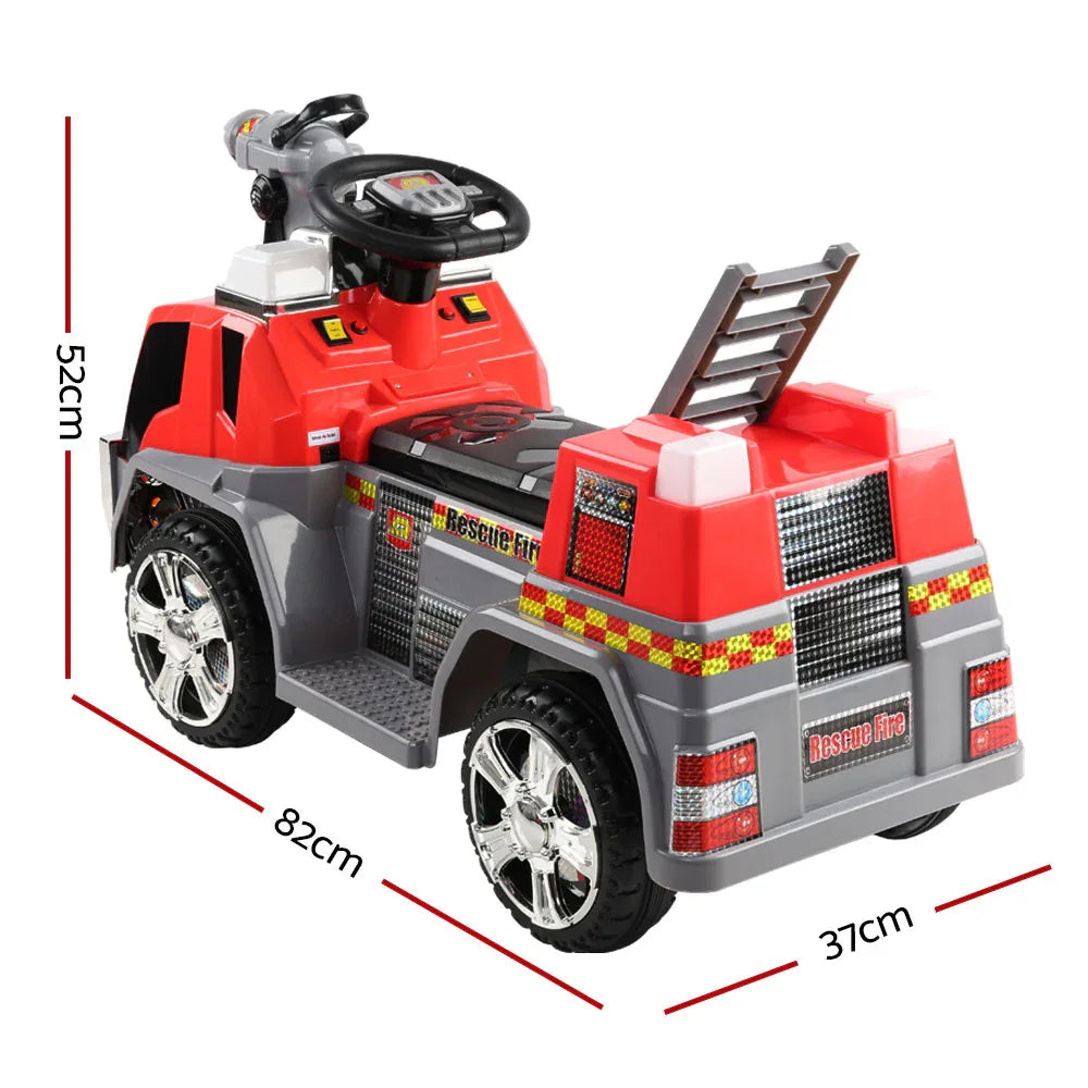 Rigo Kids Electric Ride On Car Fire Engine Fighting Truck Toy Cars 6V Red - Mekamart Australia