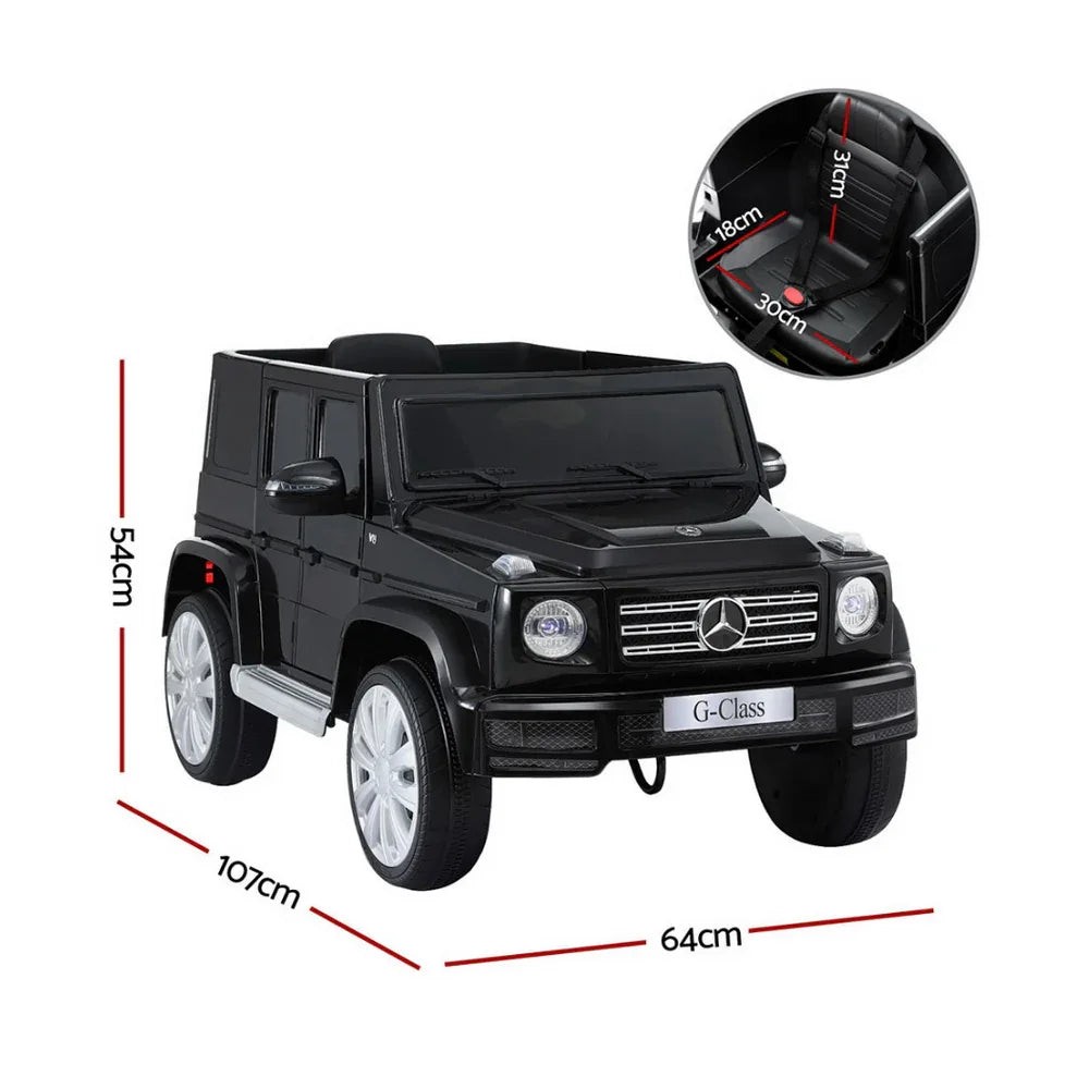 Kids Ride On Car Licensed Mercedes-Benz G500 Electric Toys Horn Remote 12V Black - Mekamart Australia