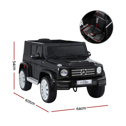 Kids Ride On Car Licensed Mercedes-Benz G500 Electric Toys Horn Remote 12V Black - Mekamart Australia