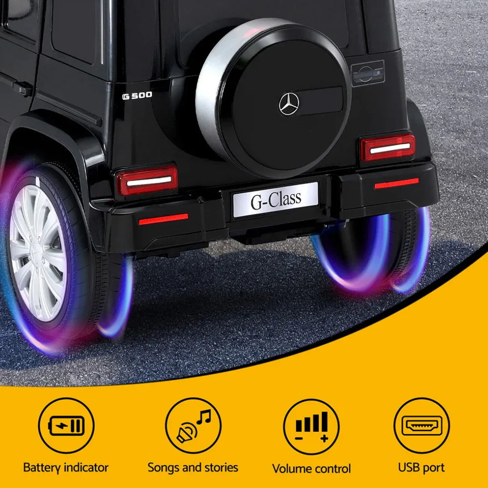 Kids Ride On Car Licensed Mercedes-Benz G500 Electric Toys Horn Remote 12V Black - Mekamart Australia