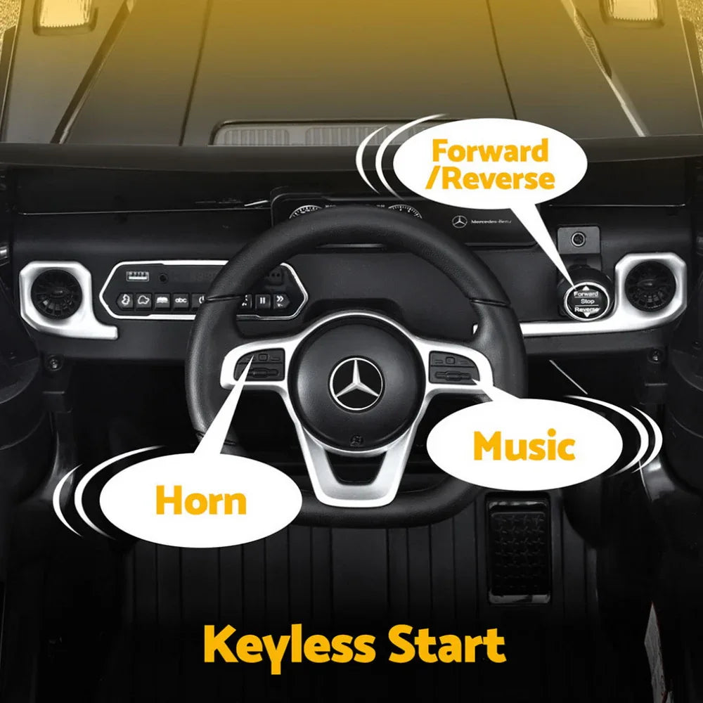 Kids Ride On Car Licensed Mercedes-Benz G500 Electric Toys Horn Remote 12V Black - Mekamart Australia