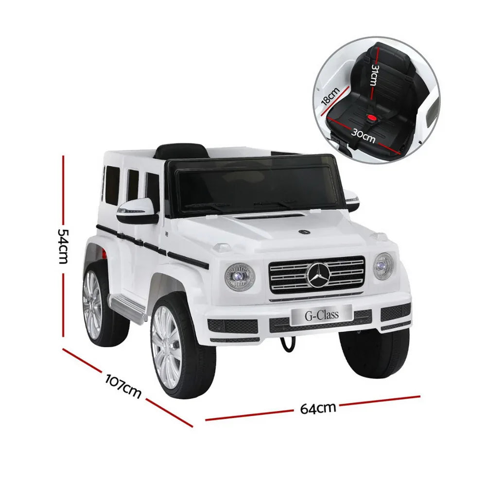 Kids Ride On Car Licensed G500 Electric Toys Horn Remote 12V White - Mekamart Australia
