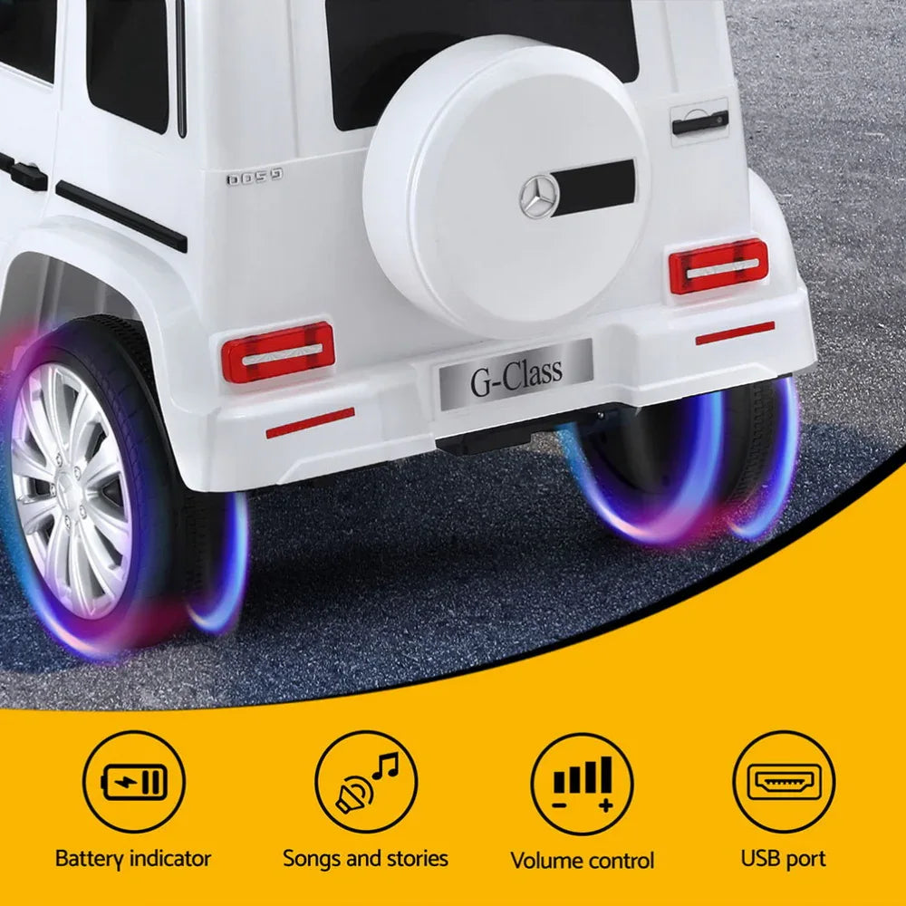 Kids Ride On Car Licensed G500 Electric Toys Horn Remote 12V White - Mekamart Australia