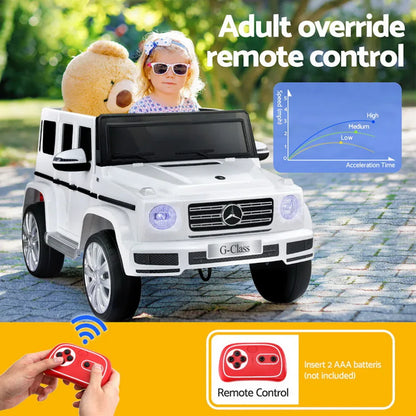 Kids Ride On Car Licensed G500 Electric Toys Horn Remote 12V White - Mekamart Australia
