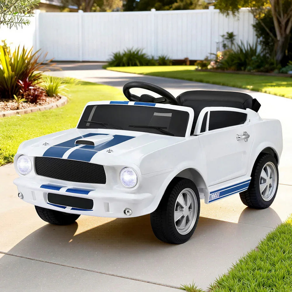 Kids Electric Ride On Car Licensed GT350 Outdoor Toys Cars Music Remote White - Mekamart Australia