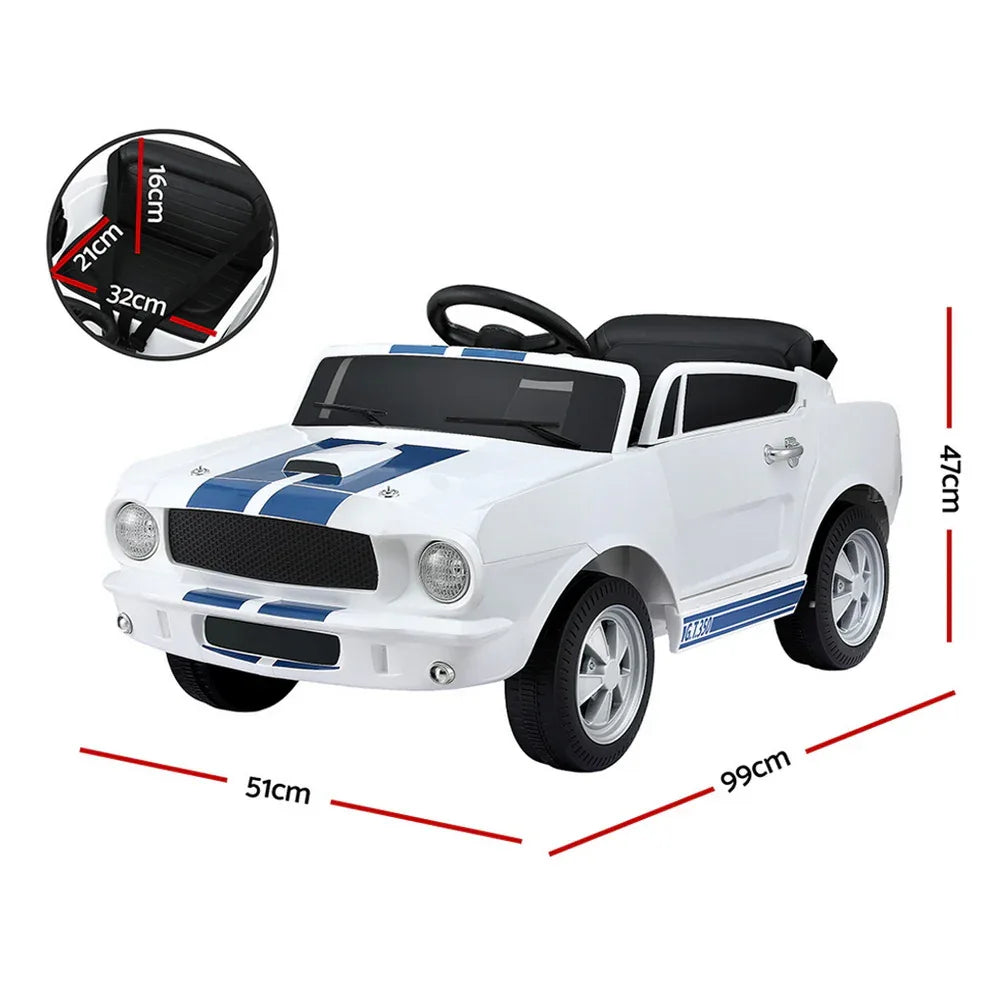 Kids Electric Ride On Car Licensed GT350 Outdoor Toys Cars Music Remote White - Mekamart Australia