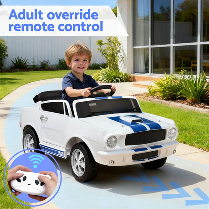 Kids Electric Ride On Car Licensed GT350 Outdoor Toys Cars Music Remote White - Mekamart Australia