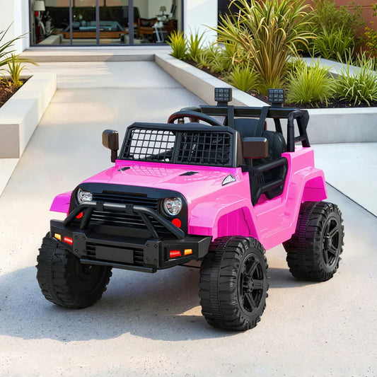Rigo Kids Electric Ride On Car Jeep Toy Cars Remote 12V Pink - Mekamart Australia
