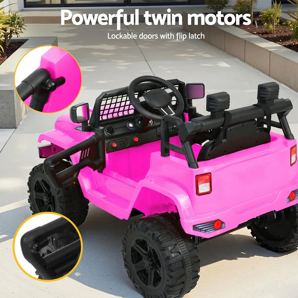 Rigo Kids Electric Ride On Car Jeep Toy Cars Remote 12V Pink - Mekamart Australia