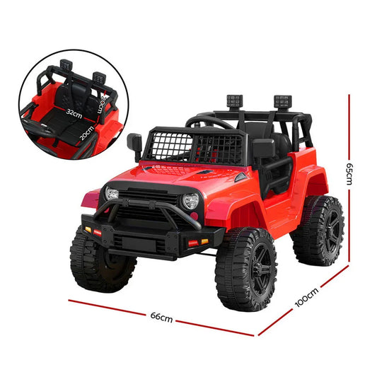 Rigo Kids Electric Ride On Car Jeep Toy Cars Remote 12V Red - Mekamart Australia