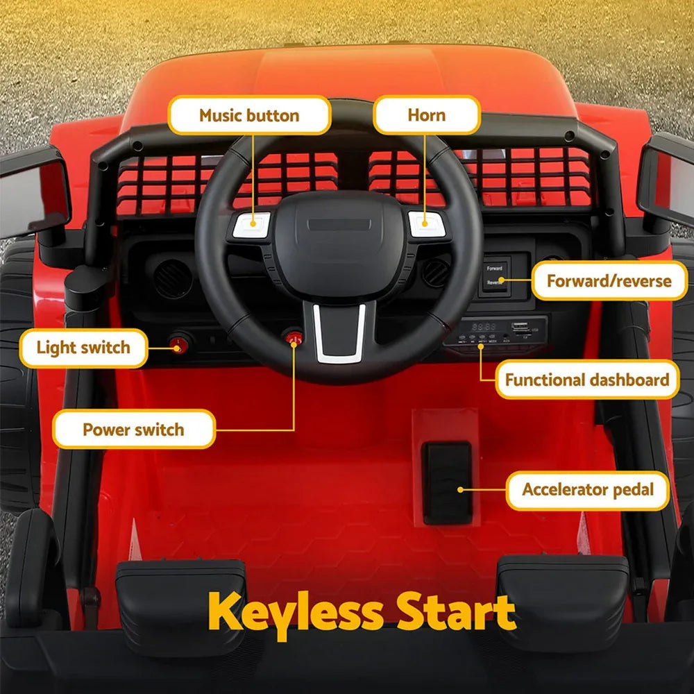 Rigo Kids Electric Ride On Car Jeep Toy Cars Remote 12V Red - Mekamart Australia