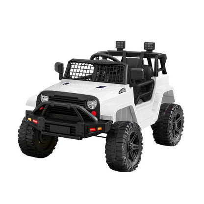 Rigo Kids Electric Ride On Car Jeep Toy Cars Remote 12V White - Mekamart Australia