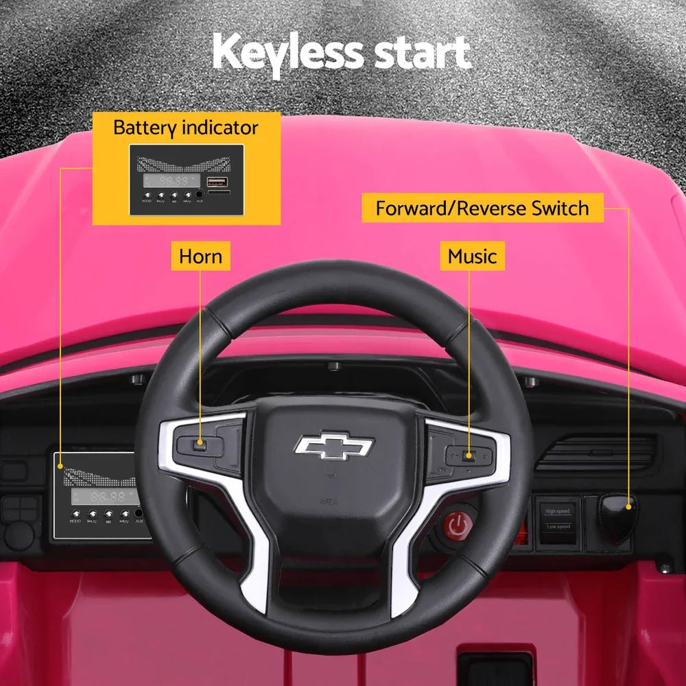 Kids Ride On Car Licensed Chevrolet Tahoe Electric Toys Horn Remote 12V Pink - Mekamart Australia