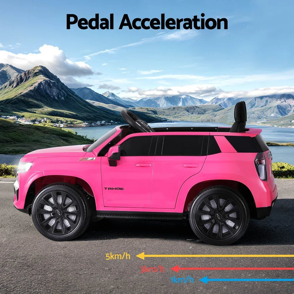 Kids Ride On Car Licensed Chevrolet Tahoe Electric Toys Horn Remote 12V Pink - Mekamart Australia