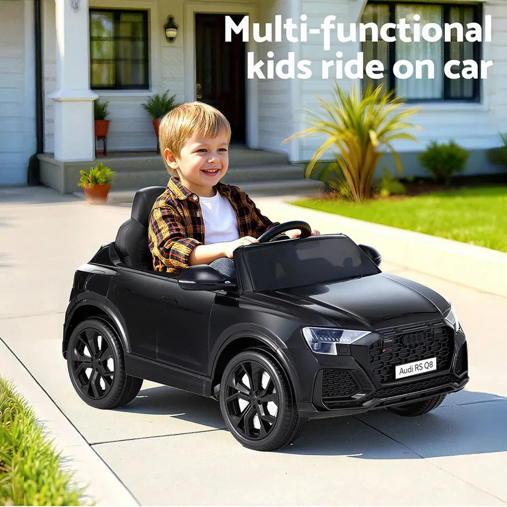 Kids Ride On Car Licensed RSQ8 Electric Toy Black Remote 12V Cars Black - Mekamart Australia