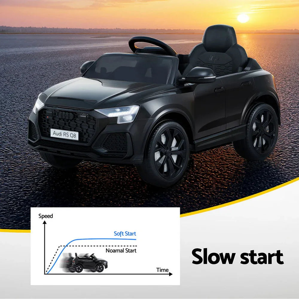 Kids Ride On Car Licensed RSQ8 Electric Toy Black Remote 12V Cars Black - Mekamart Australia