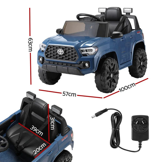 Kids Electric Ride On Car Toyota Tacoma Off Road Jeep Toy Cars Remote 12V Blue - Mekamart Australia