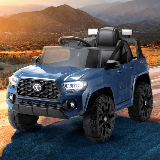 Kids Electric Ride On Car Toyota Tacoma Off Road Jeep Toy Cars Remote 12V Blue - Mekamart Australia