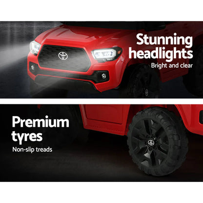 Kids Electric Ride On Car Toyota Tacoma Off Road Jeep Toy Cars Remote 12V Red - Mekamart Australia
