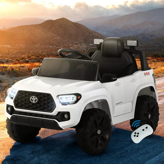 Kids Electric Ride On Car Toyota Tacoma Off Road Jeep Toy Cars Remote 12V Whte - Mekamart Australia