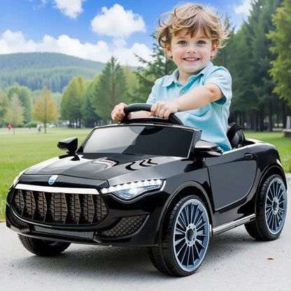 Rigo Kids Electric Ride On Car Toys Cars Horn Music Remote Control 12V Black - Mekamart Australia