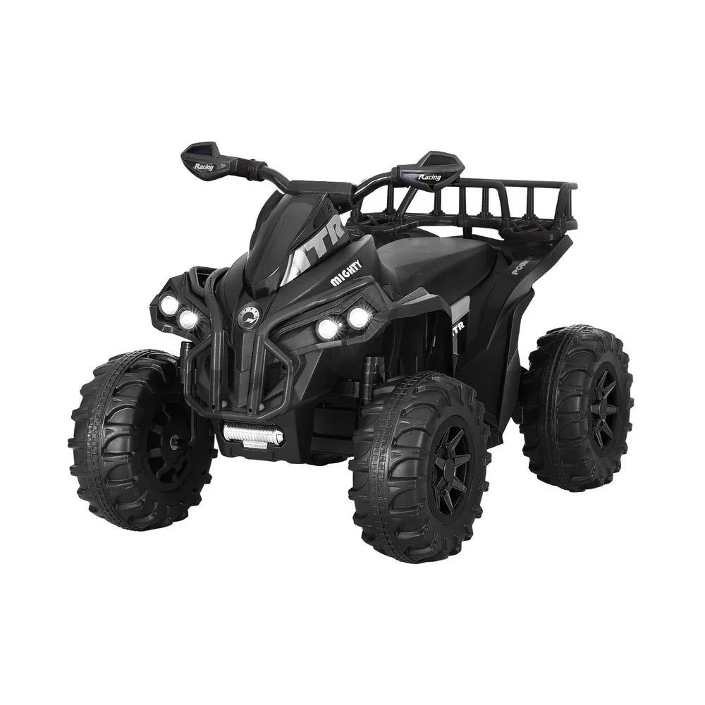 Rigo Kids Ride On Car ATV Quad Motorbike Storage Rack Electric Toys 12V Black - Mekamart Australia
