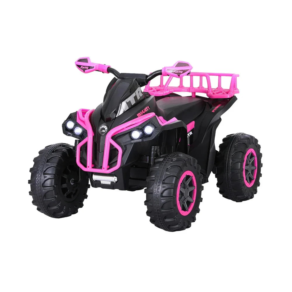 Rigo Kids Ride On Car ATV Quad Motorbike Storage Rack Electric Toys 12V Pink - Mekamart Australia