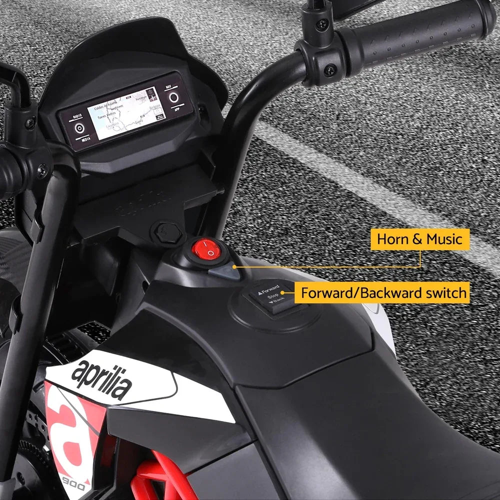 Kids Electric Ride On Car Motorcycle Motorbike Aprilia Licensed Dorsoduro 900 - Mekamart Australia
