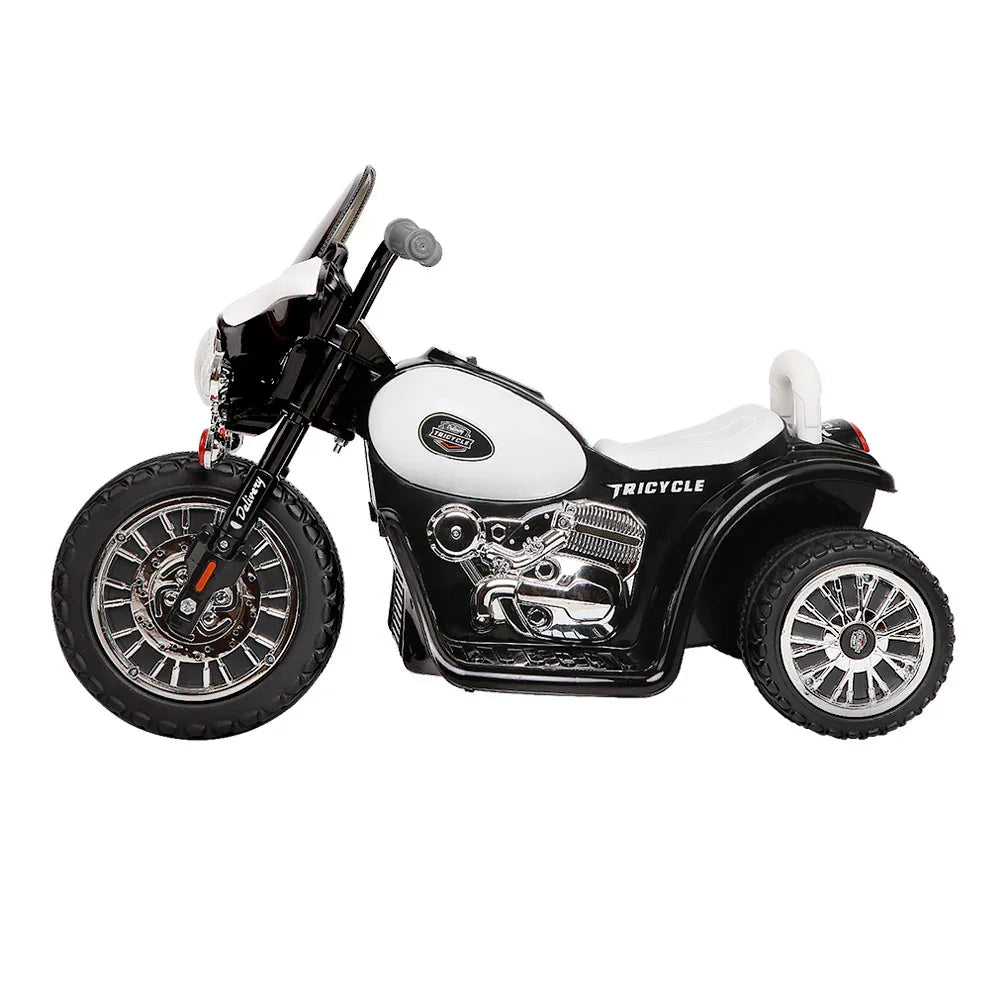 Rigo Kids Electric Ride On Patrol Police Car Harley-Inspired 6V Black - Mekamart Australia