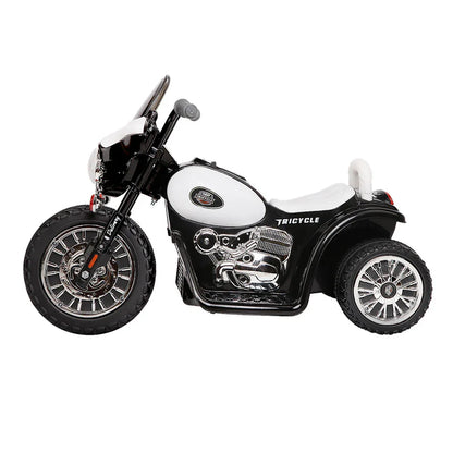 Rigo Kids Electric Ride On Patrol Police Car Harley-Inspired 6V Black - Mekamart Australia