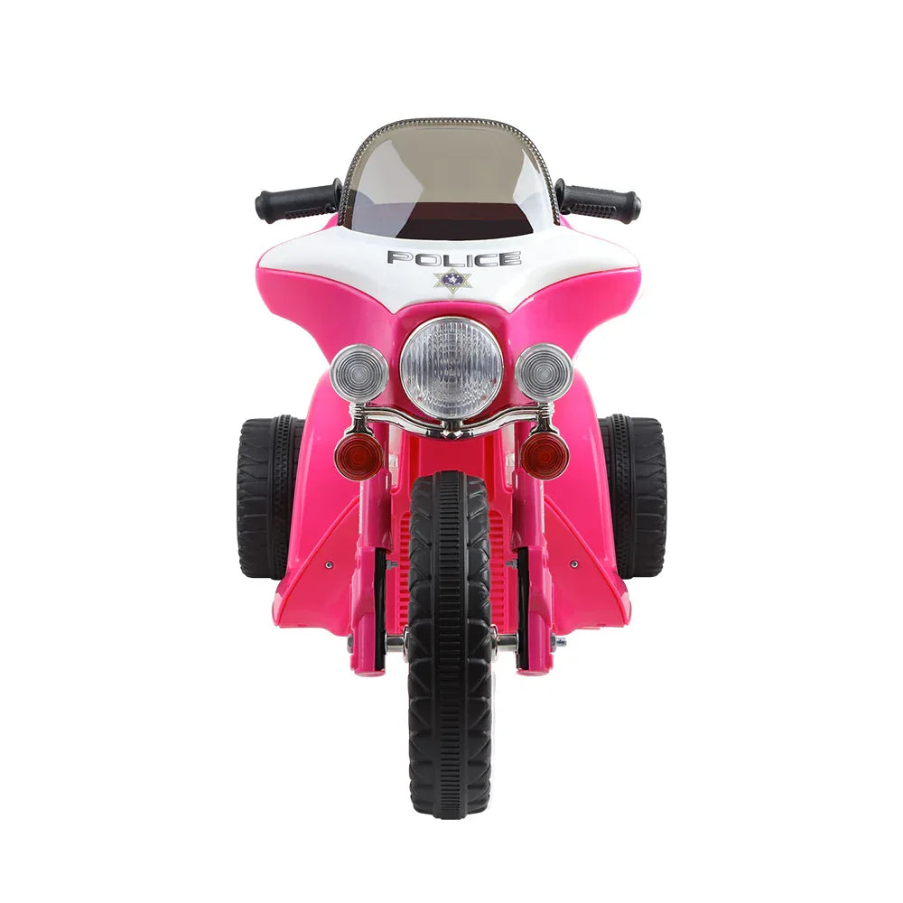Rigo Kids Electric Ride On Patrol Police Car Harley-Inspired 6V Pink - Mekamart Australia