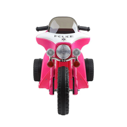 Rigo Kids Electric Ride On Patrol Police Car Harley-Inspired 6V Pink - Mekamart Australia
