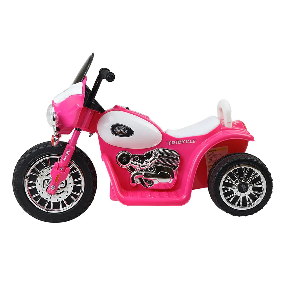 Rigo Kids Electric Ride On Patrol Police Car Harley-Inspired 6V Pink - Mekamart Australia