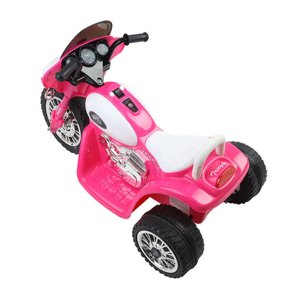 Rigo Kids Electric Ride On Patrol Police Car Harley-Inspired 6V Pink - Mekamart Australia