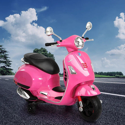 Kids Electric Ride On Car Motorcycle Motorbike Vespa Licensed GTS Pink - Mekamart Australia
