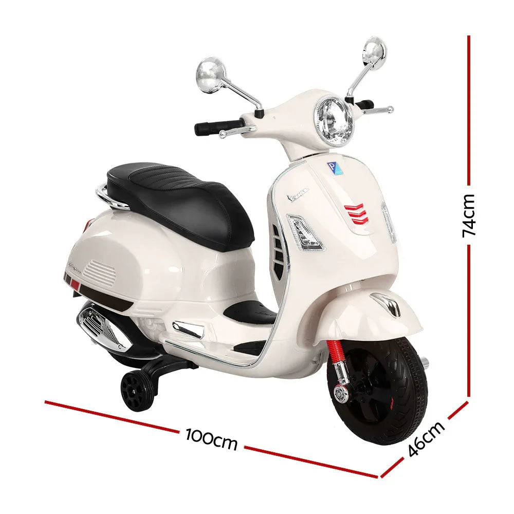 Kids Electric Ride On Car Motorcycle Motorbike Vespa Licensed GTS White - Mekamart Australia