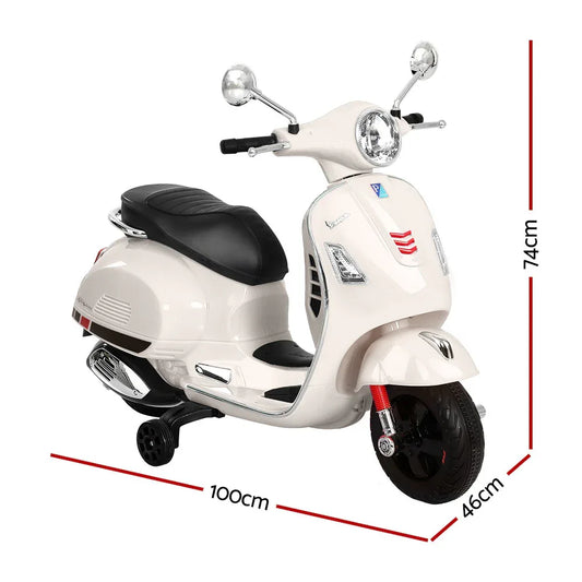 Kids Electric Ride On Car Motorcycle Motorbike Vespa Licensed GTS White - Mekamart Australia