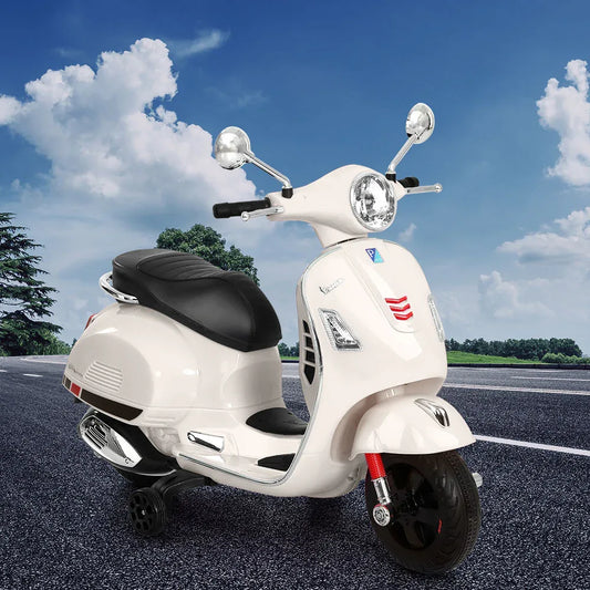 Kids Electric Ride On Car Motorcycle Motorbike Vespa Licensed GTS White - Mekamart Australia