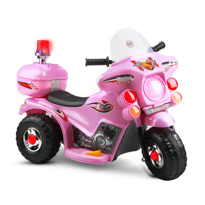 Rigo Kids Electric Ride On Police Motorcycle Motorbike 6V Battery Pink - Mekamart Australia
