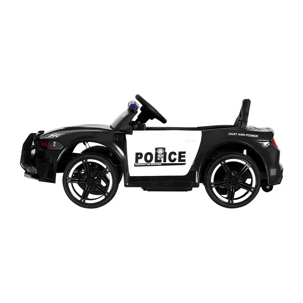 Rigo Kids Ride On Car Electric Patrol Police Cars Battery Powered Toys 12V Black - Mekamart Australia