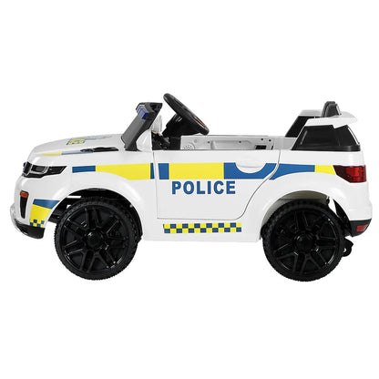 Rigo Kids Electric Ride On Patrol Police Car Horn Music Remote White - Mekamart Australia
