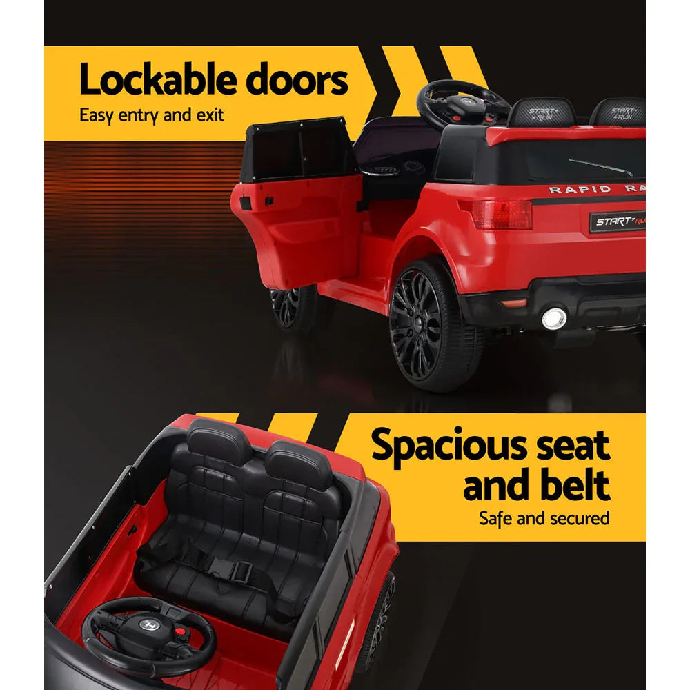 Rigo Kids Electric Ride On Car SUV Range Rover-inspired Cars Remote 12V Red - Mekamart Australia