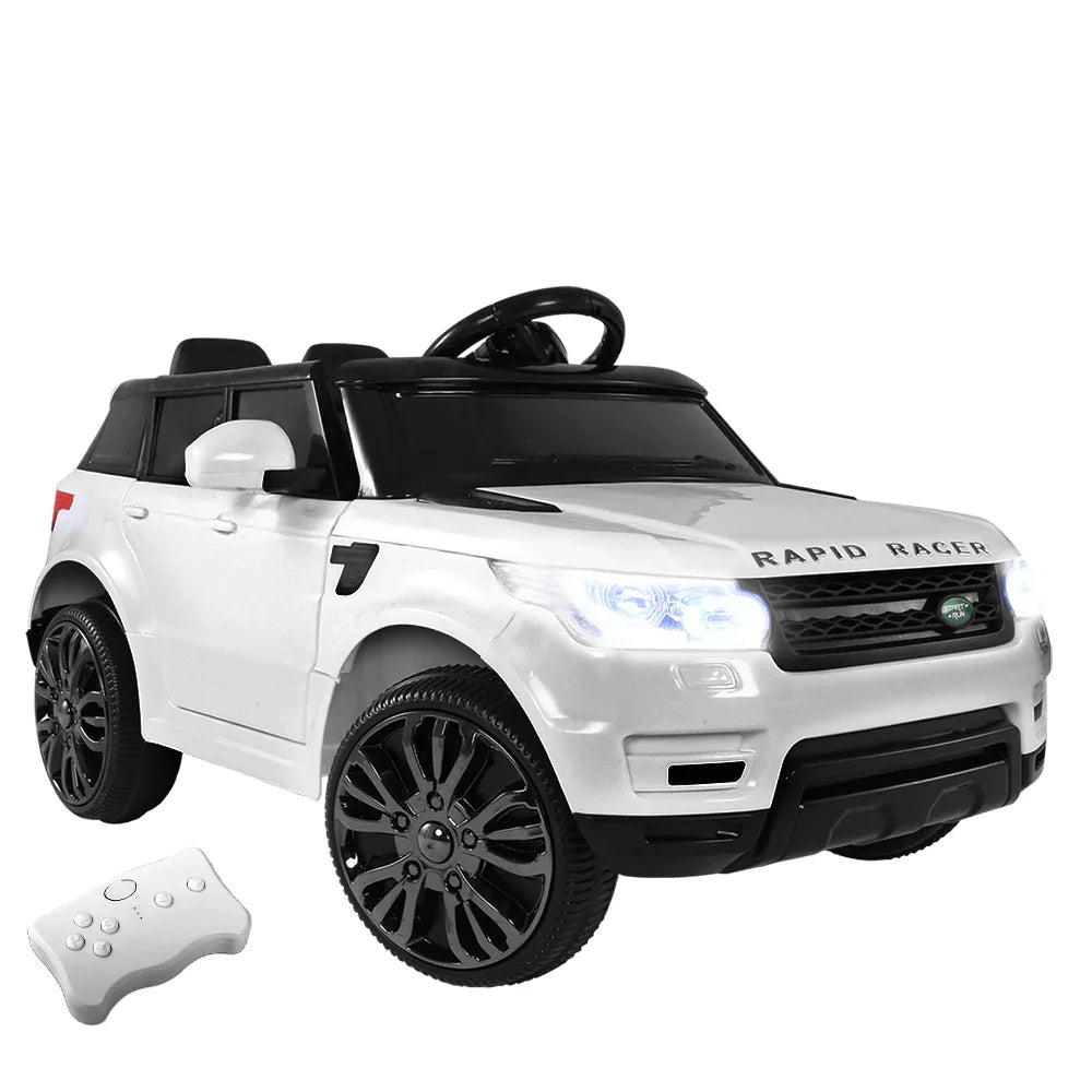 Rigo Kids Electric Ride On Car SUV Range Rover-inspired Cars Remote 12V White - Mekamart Australia
