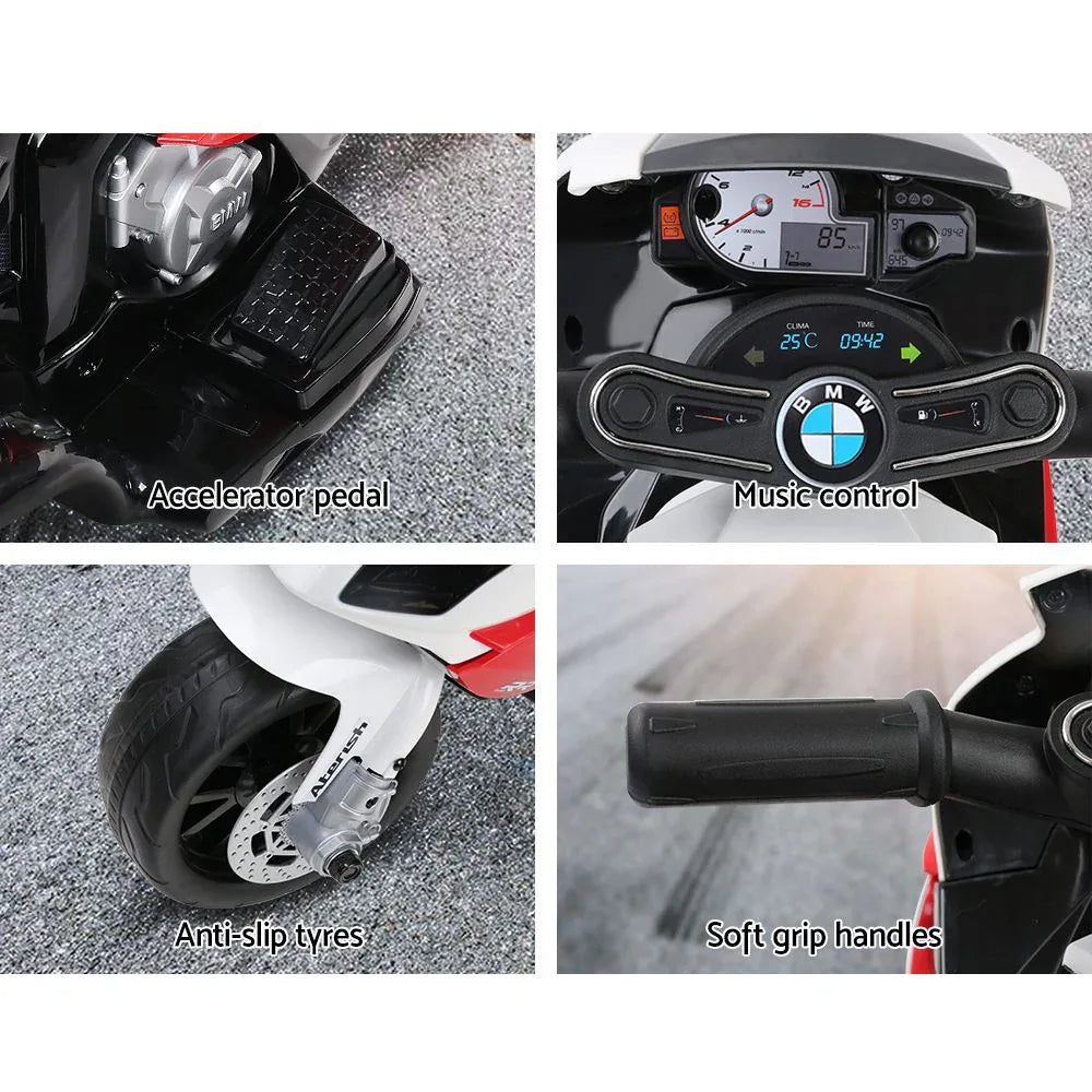 Kids Electric Ride On Car Police Motorcycle Motorbike BMW Licensed S1000RR Red - Mekamart Australia