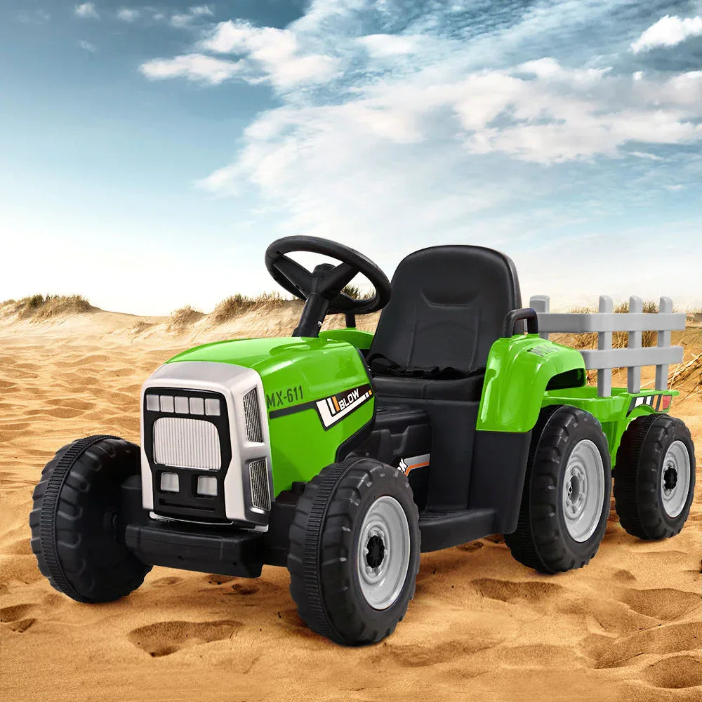 Electric Ride On Car Rigo Kids Ride On Cars Tractor Toy 12V Green - Mekamart Australia
