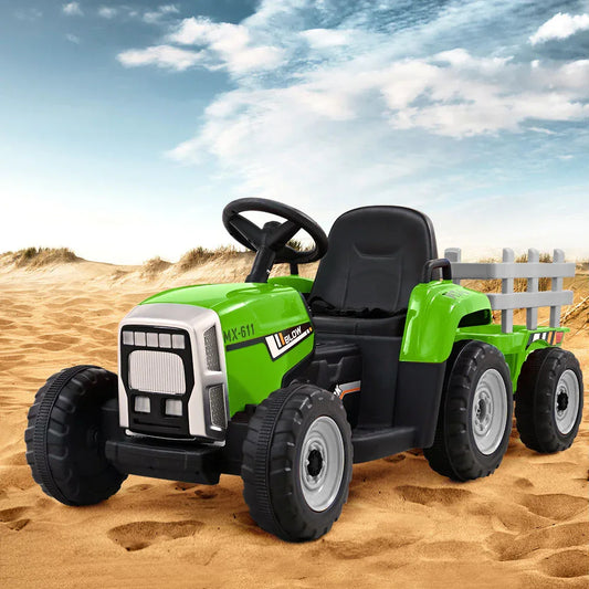 Electric Ride On Car Rigo Kids Ride On Cars Tractor Toy 12V Green - Mekamart Australia