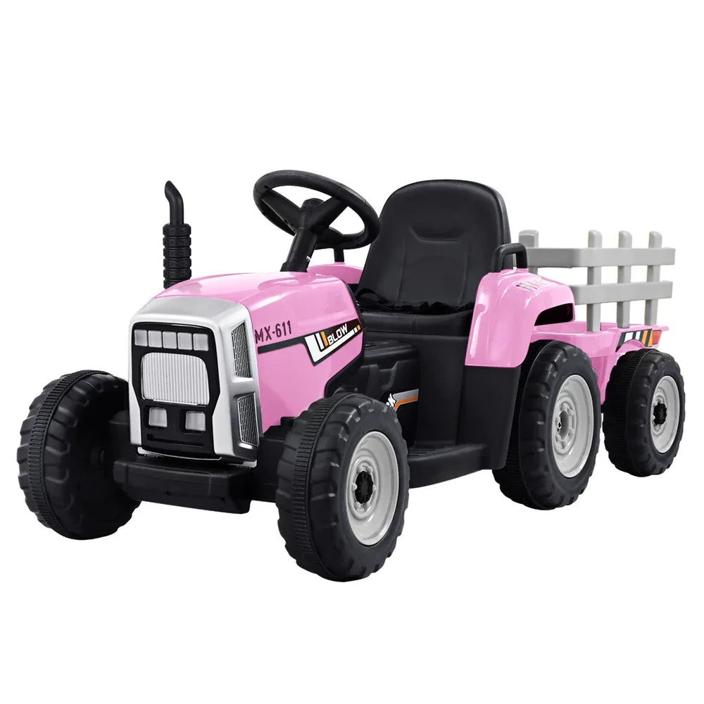 Rigo Kids Electric Ride On Car Tractor Toy Cars 12V Pink - Mekamart Australia