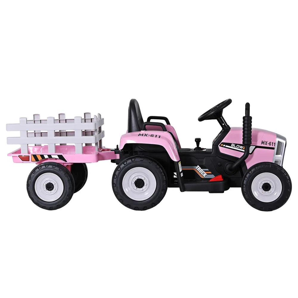 Rigo Kids Electric Ride On Car Tractor Toy Cars 12V Pink - Mekamart Australia